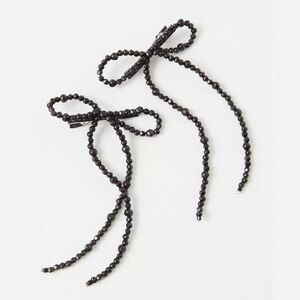 Free People Beaded Bow Hair Clips NWT